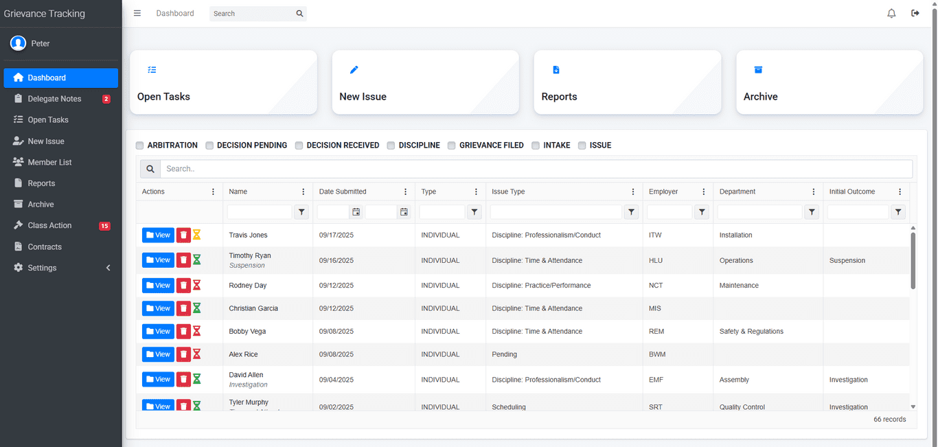 Grievance Tracking Application